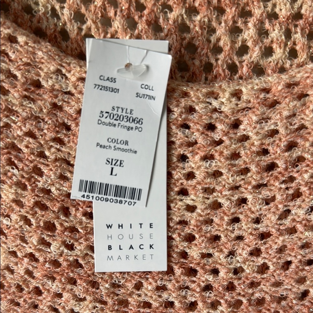 White House Black Market Peach Pull Over Sweater with Airy Knit